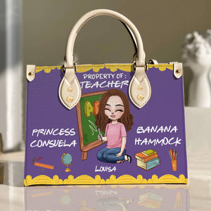 Property Of Teacher Princess Consuela Banana Hammock Personalized Leather Bag, Gift For Teacher - Leather Bag - GoDuckee