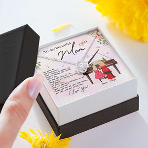 Piano Mom & Daughter To My Beautiful Mom - Personalized Love Knot Necklace - Jewelry - GoDuckee