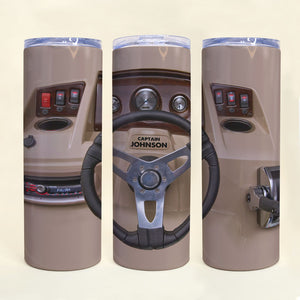 Pontoon - Personalized Skinny Tumbler - Gift for Pontoon Lovers - Tumbler Cup - GoDuckee