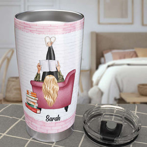 Once Upon A Time There Was A Girl Who Really Loved Books It Was Me The End, Reading Girl Book Lover Personalized Tumbler - Tumbler Cup - GoDuckee