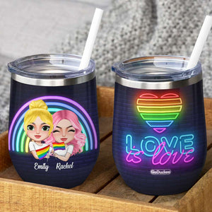 Love Is Love - Personalized Wine Tumbler - Wine Tumbler - GoDuckee