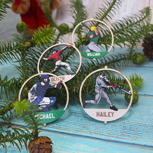 Personalized Baseball Player Pose Ornament, Christmas Tree Decor - Ornament - GoDuckee