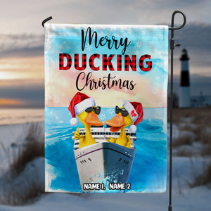 Cruising Merry Ducking Christmas Personalized Flag - Flag - GoDuckee