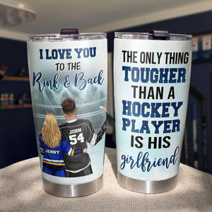 Personalized Hockey Couple Tumbler Cup - The Only Thing Tougher - Tumbler Cup - GoDuckee