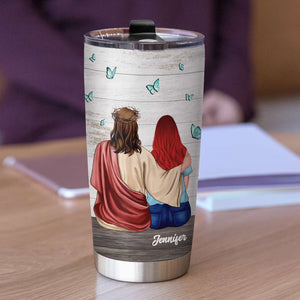 Jesus Has My Back Yours, Too, If You Let Him - Personalized Tumbler Cup - Tumbler Cup - GoDuckee