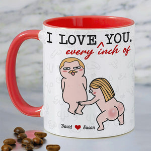 I Love Every Inch Of You, Gift For Couple, Personalized Tumbler, Funny Couple Tumbler, Anniversary Gift - Coffee Mug - GoDuckee