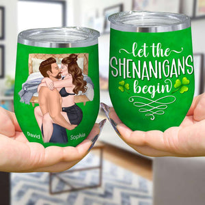 Let The Shenanigans Begin, Personalized Tumbler, Gifts For Naughty Couple - Wine Tumbler - GoDuckee