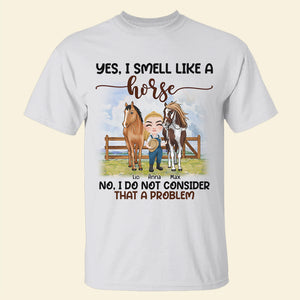 Yes I Smell Like A Horse Personalized Shirt, Gift For Farmer, Farmer's Chibi Horse Shirt - Shirts - GoDuckee