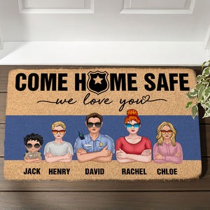 Personalized Police Doormat - Come Home Safe We Love You - Doormat - GoDuckee