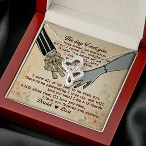 Couple I Have Found The One - Personalized Double Heart Necklace - Jewelry - GoDuckee