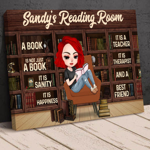 Personalized Reading Girl Poster - A Book Is Not A Book It Is Sanity It Is Happiness - Poster & Canvas - GoDuckee