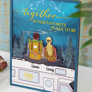 Camping Together Is Our Favorite Place To Be, Horoscope Zodiac Personalized Layered Wood Sign Stand - Wood Sign - GoDuckee