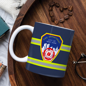 Firefighter Personalized White Edge-to-Edge Mug With Upload Logo - Coffee Mug - GoDuckee