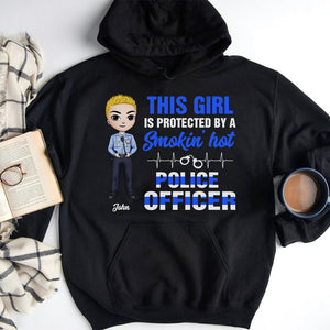 Police Wife This Girl Is Protected By A Smokin' Hot Police Officer - Personalized Shirts - Shirts - GoDuckee