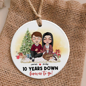 Forever To Go Personalized Ceramic Ornament, Gift For Couple - Ornament - GoDuckee