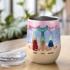 Souls of Mermaids Mouths Of Sailors, Personalized Wine Tumbler, Gift For Friends - Wine Tumbler - GoDuckee