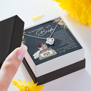 Couple To My Beautiful Bride - Personalized Love Knot Necklace - Jewelry - GoDuckee