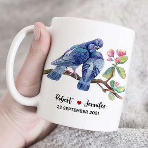 Dove Couple Personalized White Mug, Gift For Lover - Coffee Mug - GoDuckee