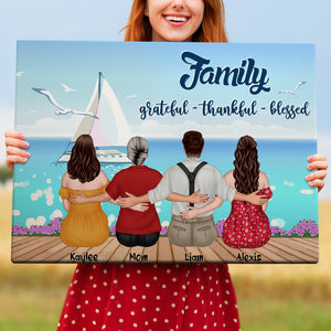 Family Grateful-Thankful-Blessed-Gift For Family- Personalized Canvas Print- Family Canvas Print - Poster & Canvas - GoDuckee