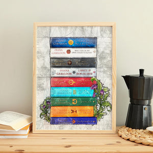 Outlander A Stack Of Books - Canvas Print For Book Lovers (10HUHU200422) - Poster & Canvas - GoDuckee