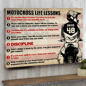 Personalized Motocross Canvas Print - Motocross Life Lessons - Poster & Canvas - GoDuckee