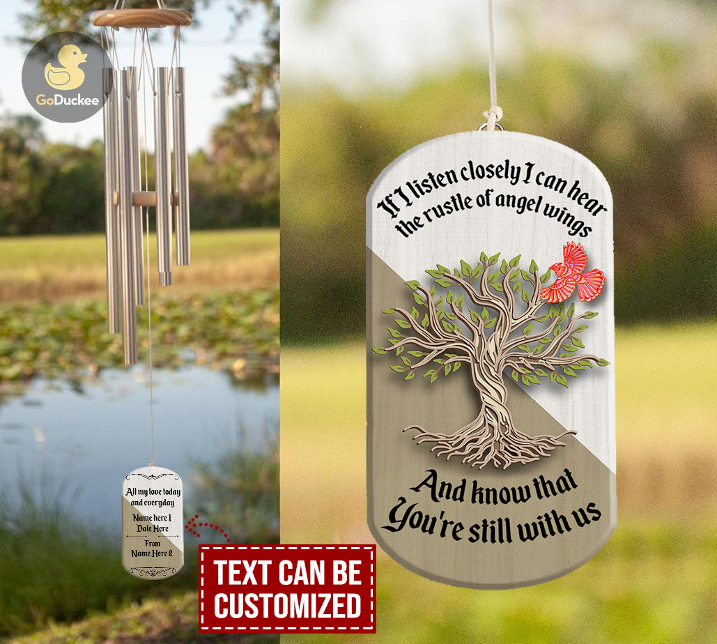 Personalized Sympathy Wind Chimes - You're Still With Us - Wind Chimes - GoDuckee
