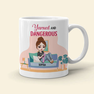 Yarned and Dangerous Personalized Knitting Mug Gift For Her - Coffee Mug - GoDuckee