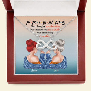 Friend Our Friendship Is Endless - Personalized Infinity Hearts Necklace - Gift for Bestie - Jewelry - GoDuckee