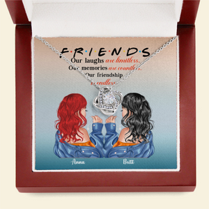 Friend Our Friendship Is Endless - Personalized Love Knot Necklace - Gift for Bestie - Jewelry - GoDuckee