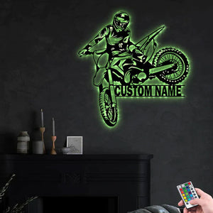 Personalized Motocross Art Lights - Gift for Motocross Enthusiasts - - GoDuckee
