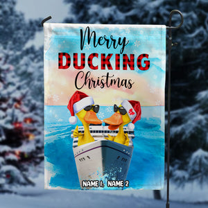 Cruising Merry Ducking Christmas Personalized Flag - Flag - GoDuckee