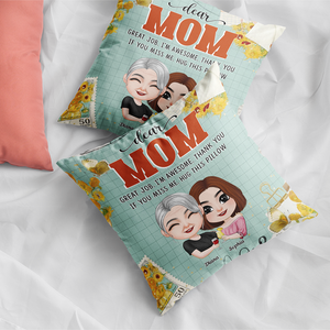 If You Miss Me Hug This Pillow, Mom And Child Personalized Couple Pillow Gift For Mother's Day - Pillow - GoDuckee