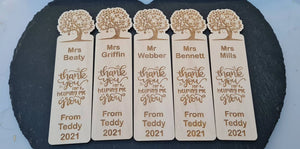 Teacher Personalized Thank You Wooden Bookmark - Gifts for Teachers - Bookmarks - GoDuckee