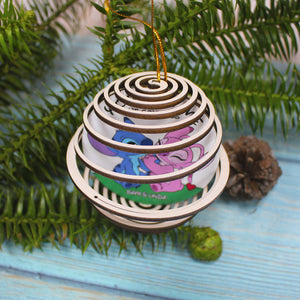 Personalized Couple Dog Cartoon Character Spiral Ornament, SORMHC, Personalized 3D Dual Spiral Ornament - Ornament - GoDuckee