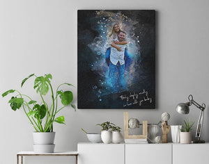 Custom Human Image Wall Art, Love Family, Human Painting 02 (Watercolor Action) - Poster & Canvas - GoDuckee