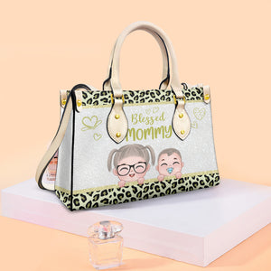 Personalized Grandma Leather Bag, Gift For Family - Leather Bag - GoDuckee