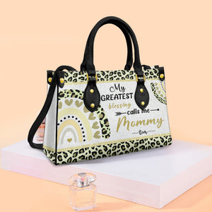 My Greatest Blessings Call Me Nana Personalized Grandma Bag, Gift For Family - Leather Bag - GoDuckee