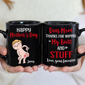 Happy Mother's Day, Gift For Mom, Personalized Mug, Butt Mug, Mother's Day Gift - Coffee Mug - GoDuckee