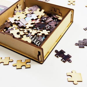 From Our First Kiss Till Our Last Breath, Personalized Wood Puzzle, Gifts for Couples - Wood Sign - GoDuckee