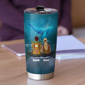 Personalized Hiking Couple Tumbler - Places We Went, Places We'll Go - Sitting On Mountain - Tumbler Cup - GoDuckee