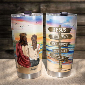 Jesus The Way The Truth The Life - Personalized Tumbler Cup - Tumbler Cup - GoDuckee
