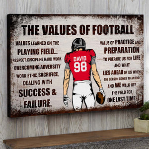 The Values Of Football, Player Football Canvas Poster Gift - Poster & Canvas - GoDuckee