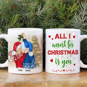 All I Want For Christmas Is You, Sweet Couple White Mug - Coffee Mug - GoDuckee