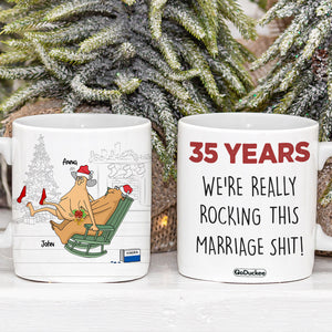 We're Really Rocking This Marriage Shit Personalized Funny Old Couple Mug, Gift For Couple - Coffee Mug - GoDuckee