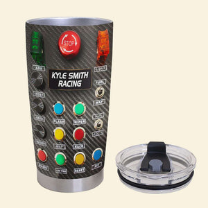 Personalized Racing Tumbler - Button Box - Tumbler Cup - GoDuckee
