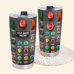 Personalized Racing Tumbler - Button Box - Tumbler Cup - GoDuckee