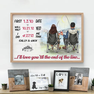 Personalized Fishing Couple Poster - I Will Love You 'Till The End Of The Line - Poster & Canvas - GoDuckee