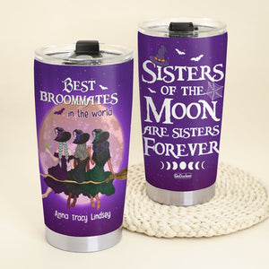Sisters Of The Moon Are Sisters Forever Personalized Witch Besties Tumbler Gift For Friends - Tumbler Cup - GoDuckee