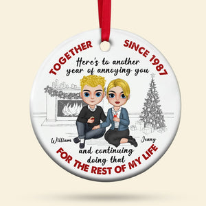 Together For The Rest Of My Life Personalized Couple Ornament, Christmas Tree Decor - Ornament - GoDuckee