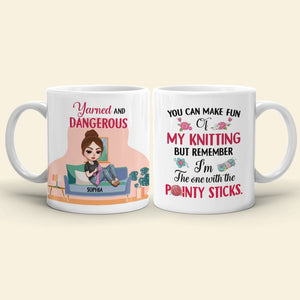 Yarned and Dangerous Personalized Knitting Mug Gift For Her - Coffee Mug - GoDuckee